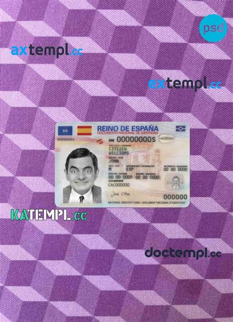 Spain Id Card Psd Files Scan Look And Photographed Image 2 In 1 2021