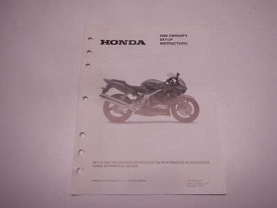 2000 Honda CBR600F4 Set Up Instructions CBR600 F4 CBR 600F4 600 00 | eBay