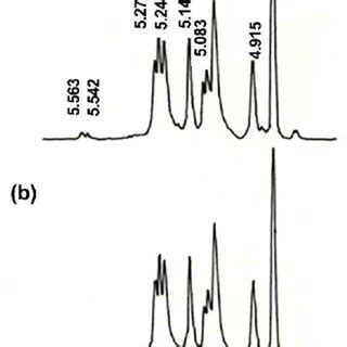 H Nmr Spectra In The Anomeric Region H Resonances Of Parent A