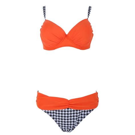Ripley Bikini Push Up Mujer Genieka Naranja Verano Orange Sexy Playa