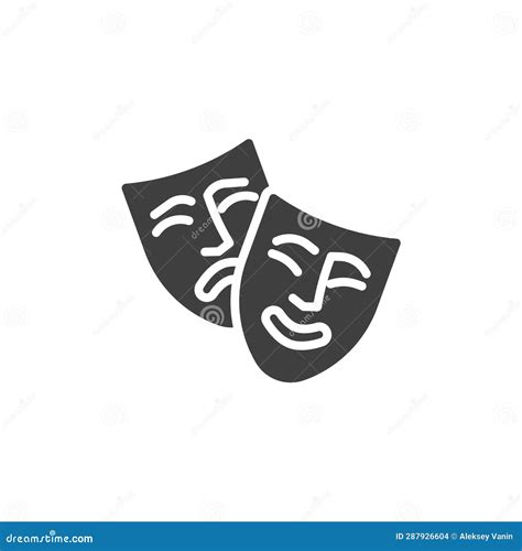 Theatre mask vector icon stock illustration. Illustration of pictogram - 287926604