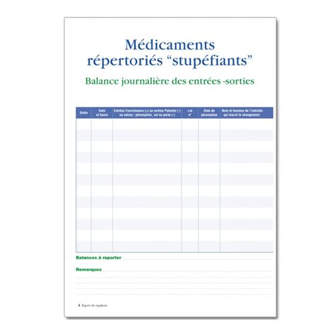 Registre Des Stupefiants P