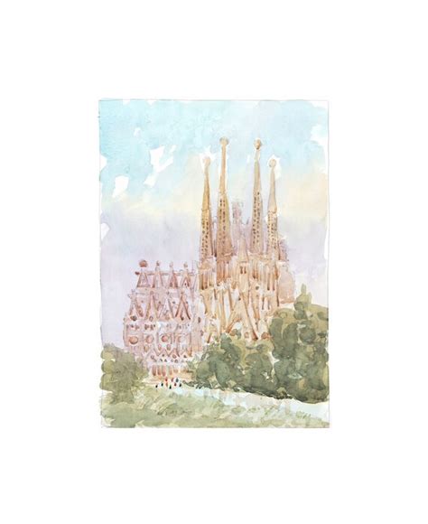 Watercolor Sagrada Familia In Small Painting Wall Art Decor Painting