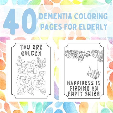 Dementia Coloring Pages Printables For Elderly Adults Easy Etsy