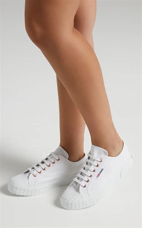 Superga Cotu Sneakers In White Rose Gold Showpo