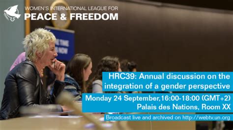 Secretary General Madeleine Rees To Speak At Hrc39 Panel On Gender Wilpf