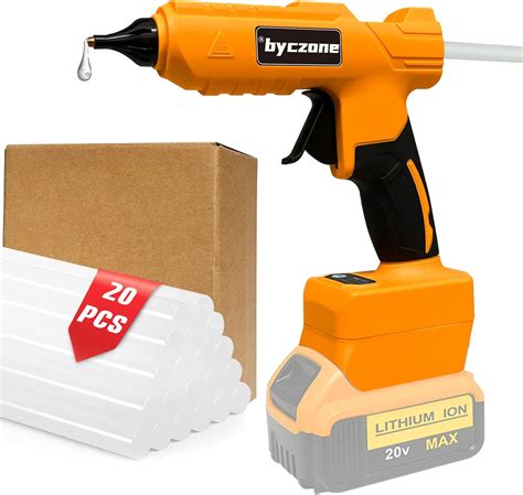 Amazon Cordless W Hot Glue Gun For Dewalt V Battery Handheld Wireless Power Heavy