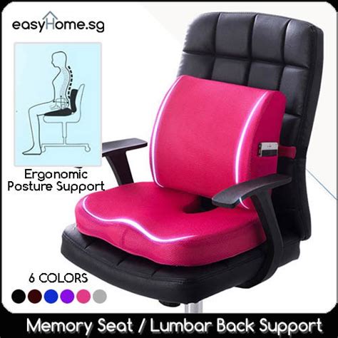 Memory Seat Cushion Lumbar Back Support Ergonomic Office Chair