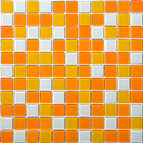 Glass Mosaic Tiles White And Orange Mixed Crystal Glass Tile Kitchen Backsplash Wall Tile