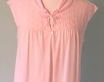 1960s 70s Lingerie Pink Nightgown Full Length Vintage Lingerie Pink