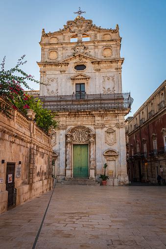 View Of Saint Lucia Church In Syracuse At Dawn Sicily Italy Europe ...