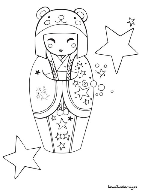 10 Créatif Coloriage Kokeshi Collection COLORIAGE