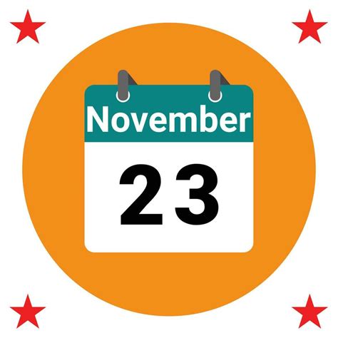 November 23 Daily Calendar Icon 24487043 Vector Art at Vecteezy