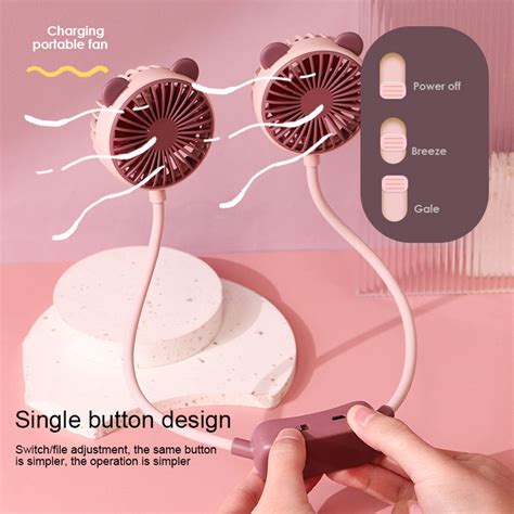 Guiexla Lazy Hanging Neck Fan USB Rechargeable Portable Personal Fan