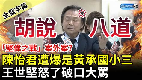 【全程字幕】「堅偉之戰」案外案？綠議員陳怡君遭爆是黃承國小三 王世堅破口大罵：胡說八道 Chinatimes Youtube