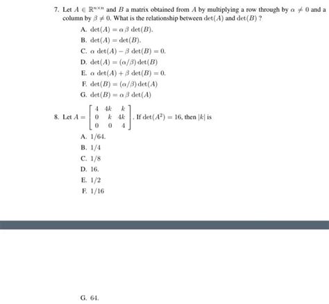 Solved 7 Let A Rnxn And B A Matrix Obtained From A By Chegg