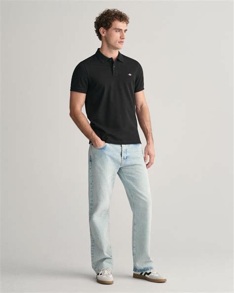 Erkek Siyah Regular Fit Polo S Pamuk Black Polo Yaka Gant