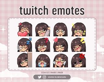 Twitch Emotes Cute Chibi Girl Blonde Hair With Bangs Etsy