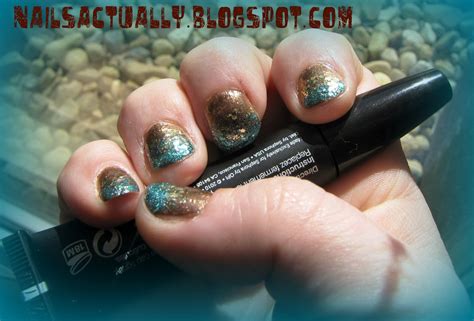 Nails Actually: Copper and Aqua Gradient Nails