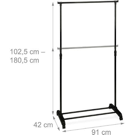 Relaxdays Portant en métal penderie porte vêtements tringle