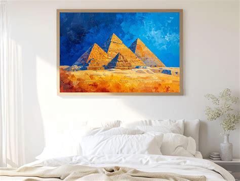 Ancient Pyramids Painting, Epyptian Wall Art Print, Landscape Canvas ...