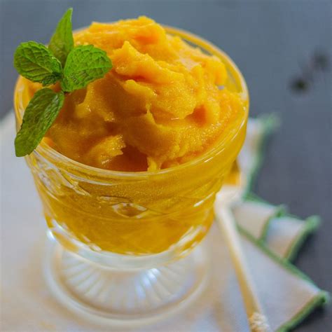 Mango Sorbet Recipe Recipe Mango Sorbet Recipes Mango Dessert