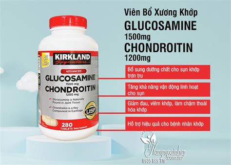 Glucosamine 1500mg Chondroitin 1200mg Kirkland 280viên