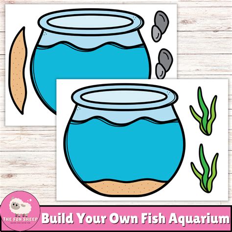 Build Your Own Fish Aquarium Cut And Past Activity For Kids Fish