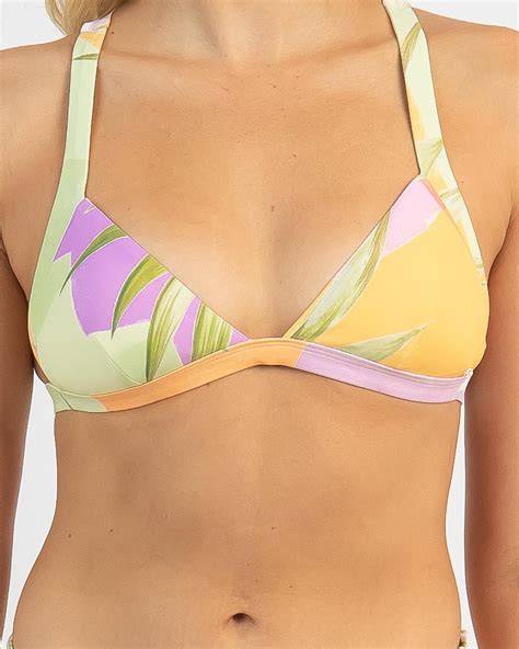 Shop Rip Curl Montego Bay Cross Back Triangle Bikini Top In Multico