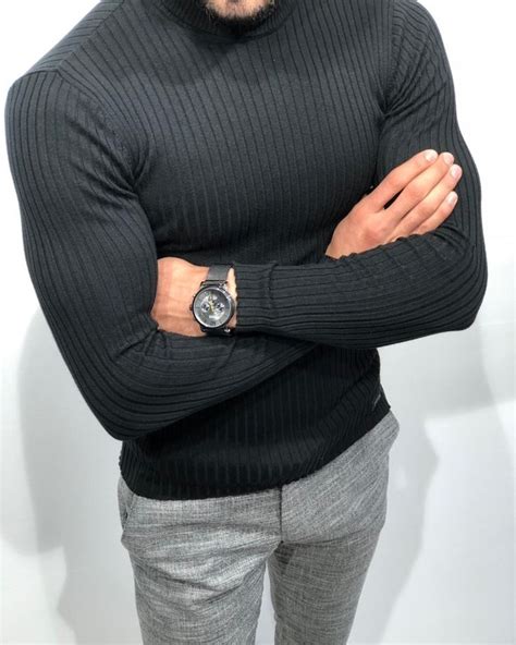 Buy Black Slim Fit Turtleneck Sweater By Gentwith With Free