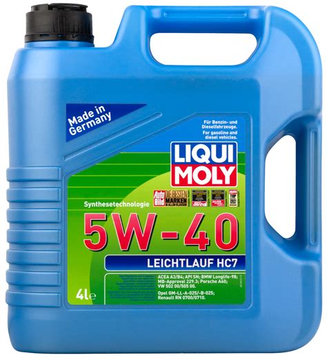 Синтетическое моторное масло Leichtlauf HC 7 5W 40 4 л 1382 LIQUI MOLY