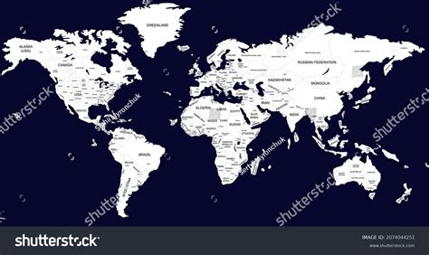 Map World Worldmap Political Capital Cities Stock Vector (Royalty Free ...