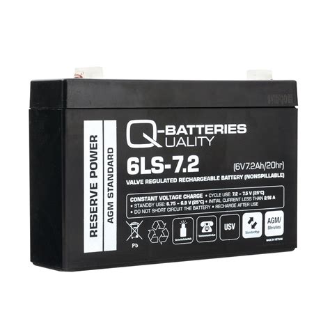 Q Batteries 6LS 7 2 6V 7 2Ah Blei Vlies Akku AGM VRLA Online Batterien