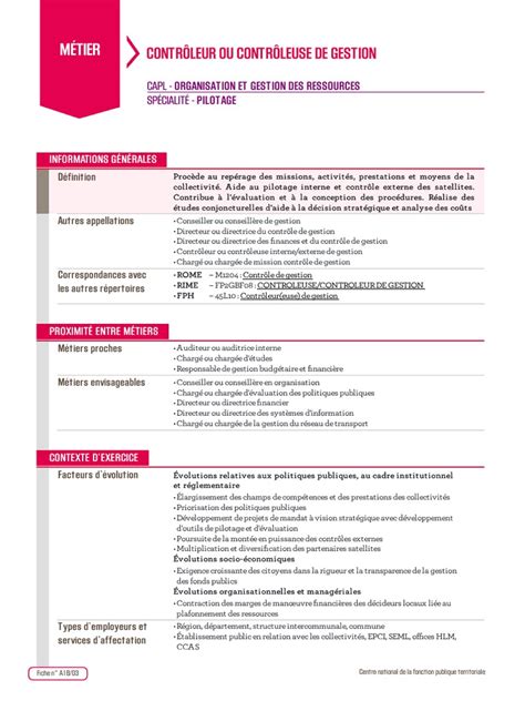 Contrôleur Ou Contrôleuse De Gestion Capl Organisation Et Gestion