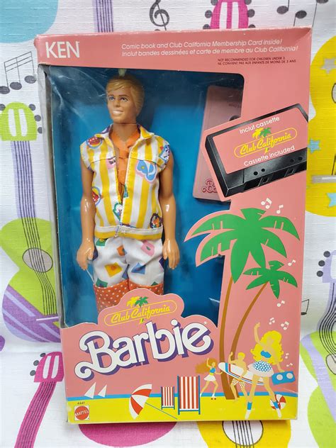 1987 Vintage Club California Dream Ken Barbie With Cassette Etsy