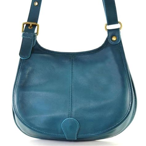 OH MY BAG Sac à Main CUIR souple femme cartouchière bleu canard Achat