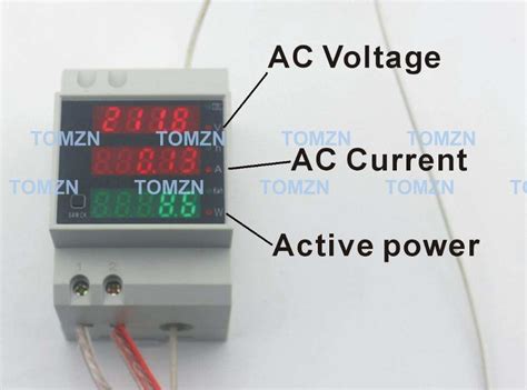 Din Rail Led Ac 200 450v 0 100 0a Voltmeter Ammeter Display Active