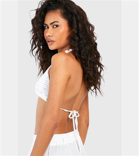 Buy Boohoo Crochet Bralette In White 6thstreet Uae