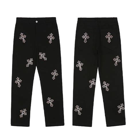 Rhinestone Cross Chrome Hearts Pants Limited Collection