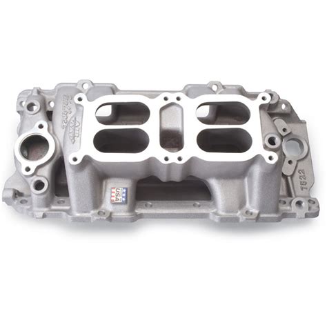 Edelbrock Intake Manifold Performer Rpm Air Gap Dual Quad Aluminium Natural Square Bore For