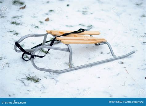 Broken Snow Sledge Stock Photo Image Of Forgotten Wintertime 85187552