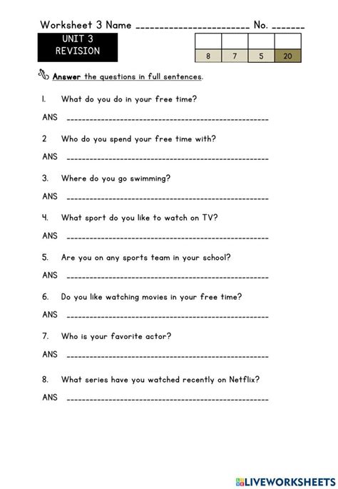 Revision Unit 3 Expressive Communication Worksheet Live Worksheets