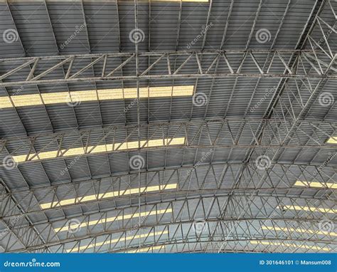 Roof Structure in the Warehouse Stock Image - Image of design, factory ...