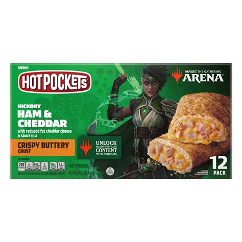 Hot Pockets Frozen Snacks Hickory Ham And Cheddar Crispy Buttery Crust Sandwiches 54 Oz Frozen