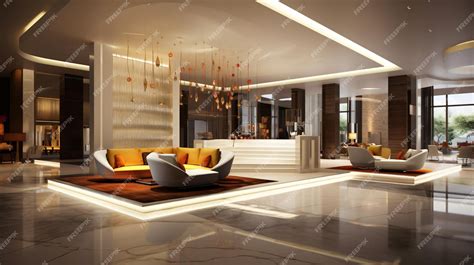 Premium Photo | Hotel lobby with an elegant interior design