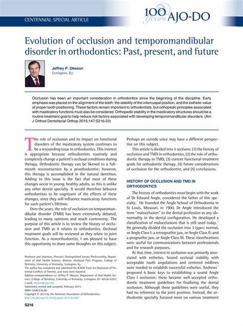 Pdf Evolution Of Occlusion And Temporomandibular · Evolution Of