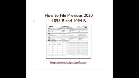 How To File Previous 2020 1095 B And 1094 B Aca Forms Youtube