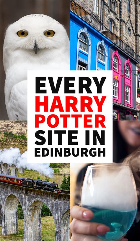 harry potter site in edinburgh with an owl holding a sign