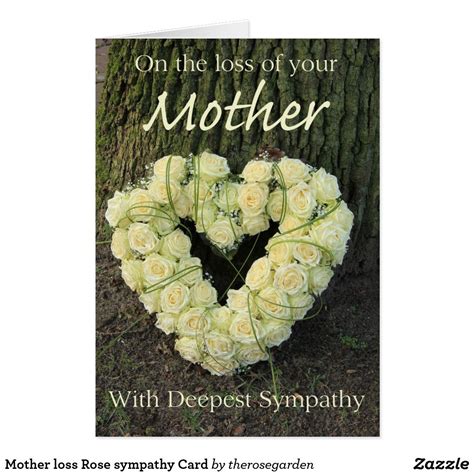 Mother Loss Rose Sympathy Card Celebration Of Life In