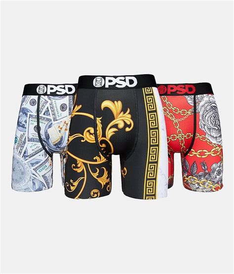 Psd 3 Pack Luxurious Stretch Boxer Briefs Mens Boxers In Multi Buckle